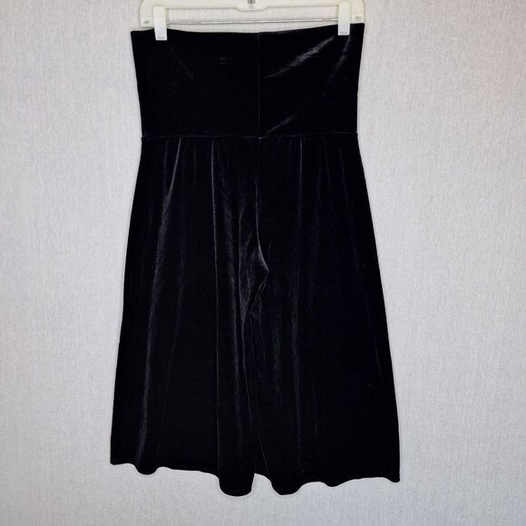 💙 Notations Black Velour Wide Elastic Waistband Wide Leg Cropped Pants Size M/L - Picture 7 of 8